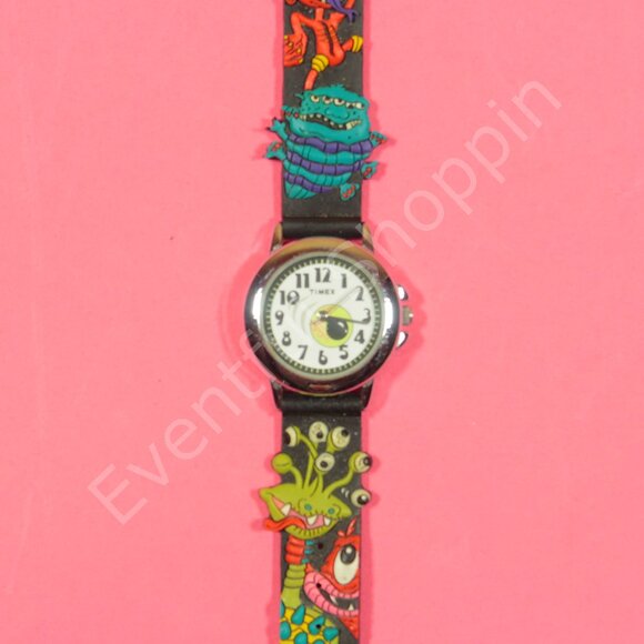 Timex Kids Watch Monsters Mechanical Strap 30 Meters New Battery - Picture 3 of 5